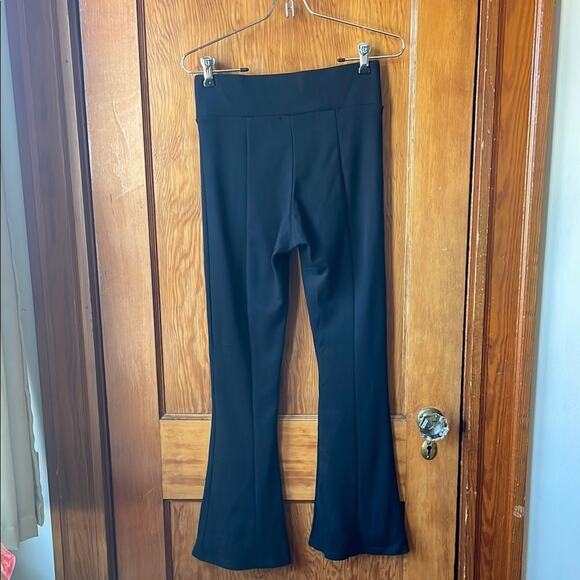Black Boot Cut Flare Pants with Elastic Waistband - Picture 4 of 5